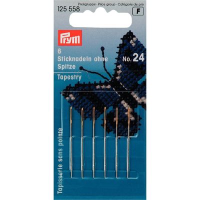 PRYM 125558 ROUND END RIBBON NEEDLE NO:24