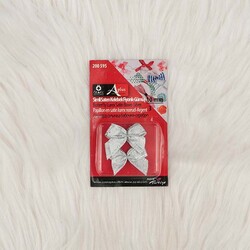 Blister - 200595 SILVERY SATIN BUTTERFLY BOWTIE 10 MM. SILVER