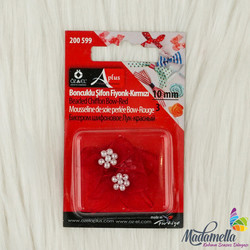 Blister - 200599 BEAD CHIFFON BOWTIE 10 MM. RED