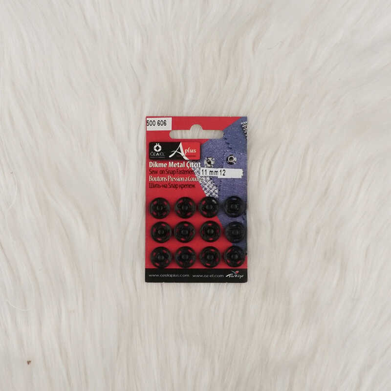 500606 Dikme Metal Çıtçıt 11 Mm.siyah 12 Adet