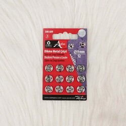 Blister - 500609 DİKME METAL ÇITÇIT 9 MM.GÜMÜŞ 12 ADET Blister - 500609 DİKME METAL ÇITÇIT 9 MM.GÜMÜŞ 12 ADET