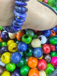 Madamella - AHŞAP RENKLİ BONCUK YUVARLAK MODEL 16 MM. MİX