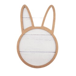 Noname - AHŞAP TAVŞAN FİGÜRLÜ MAKROME HALKASI 38x25 CM