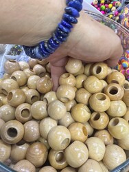 Madamella - AHŞAP VERNKLİ BONCUK YUVARLAK MODEL 14 MM.