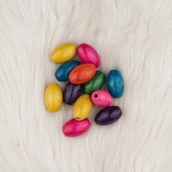 Madamella - AHŞAP ZEYTİN BONCUK RENKLİ 30 MM 50 GR. Madamella - AHŞAP ZEYTİN BONCUK RENKLİ 30 MM 50 GR.