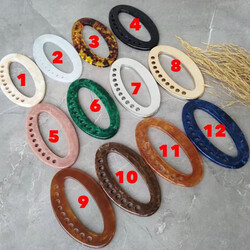 Noname - AKRİLİK DELİKLİ OVAL MODEL ÇANTA SAPI HT009 4793