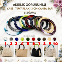 Noname - AKRİLİK YASSI ÇANTA SAPI AHŞAP GÖRÜNÜMLÜ 13 CM 2374