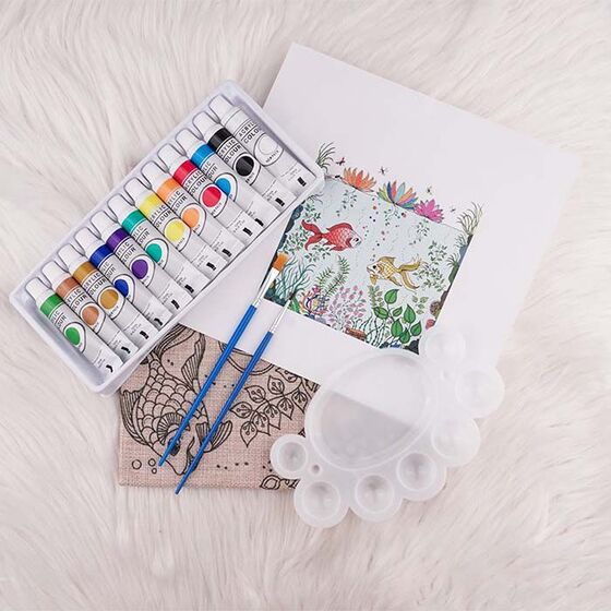 BOKESI DIY PILLOW PAINTING KIT 45 X 45 CM.