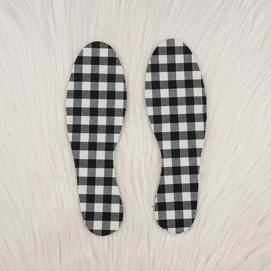SHOE SOLE WITH PLAID FABRIC