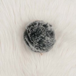 RABBIT WOOL POMP LARGE - Thumbnail