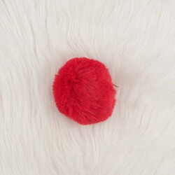 RABBIT WOOL POMP LARGE - Thumbnail