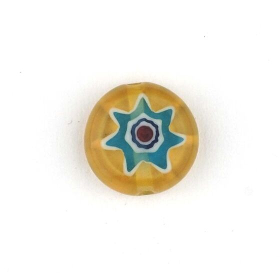 CAM BONCUK ÇİÇEK DESENLİ 12 MM
