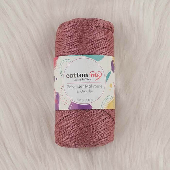 COTTON ME POLYESTER MACROME HAND KNITTING YARN 100 GR 140 M.