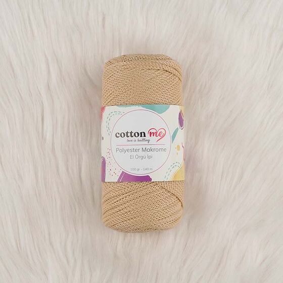 COTTON ME POLYESTER MACROME HAND KNITTING YARN 100 GR 140 M.