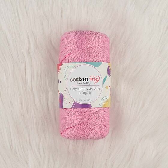 COTTON ME POLYESTER MACROME HAND KNITTING YARN 100 GR 140 M.