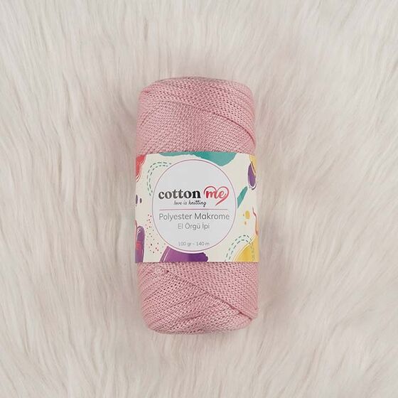 COTTON ME POLYESTER MACROME HAND KNITTING YARN 100 GR 140 M.