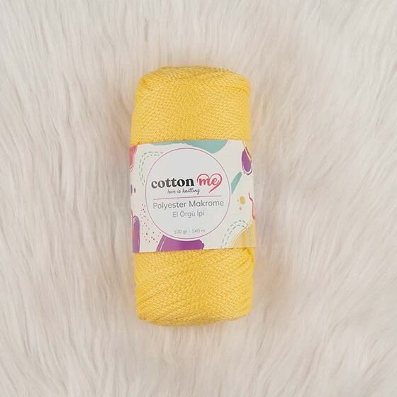 COTTON ME POLYESTER MACROME HAND KNITTING YARN 100 GR 140 M.