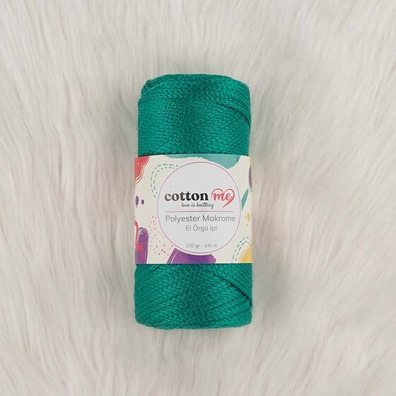 COTTON ME POLYESTER MACROME HAND KNITTING YARN 100 GR 140 M.