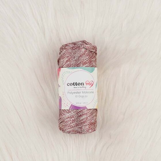 COTTON ME POLYESTER MACROME HAND KNITTING YARN 100 GR 140 M.