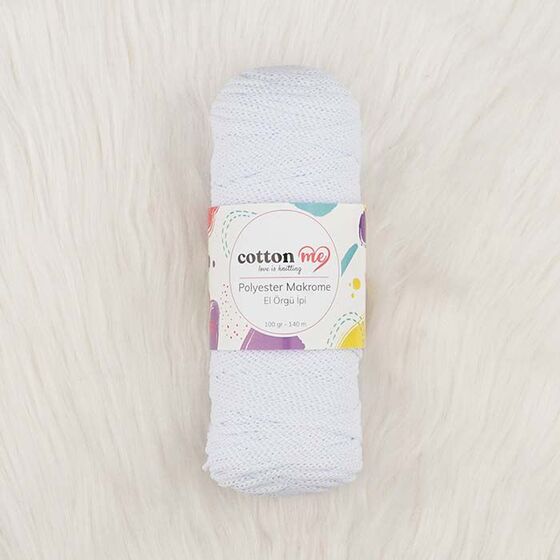 COTTON ME POLYESTER MACROME HAND KNITTING YARN 100 GR 140 M.