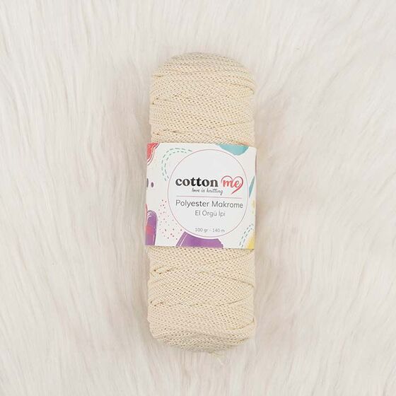 COTTON ME POLYESTER MACROME HAND KNITTING YARN 100 GR 140 M.