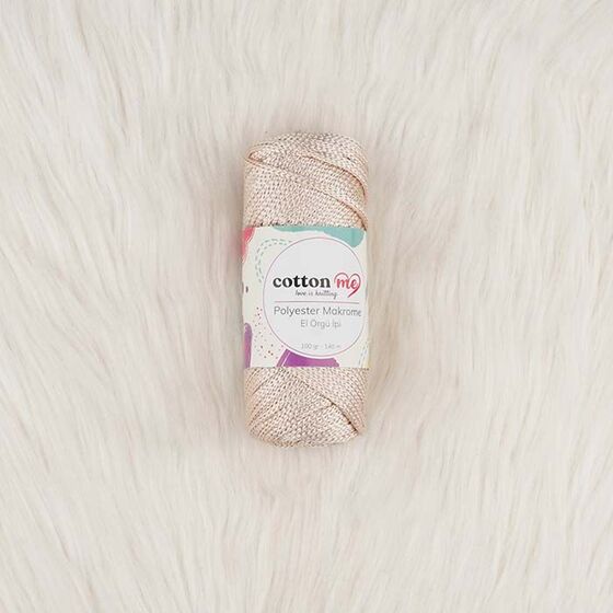 COTTON ME POLYESTER MACROME HAND KNITTING YARN 100 GR 140 M.