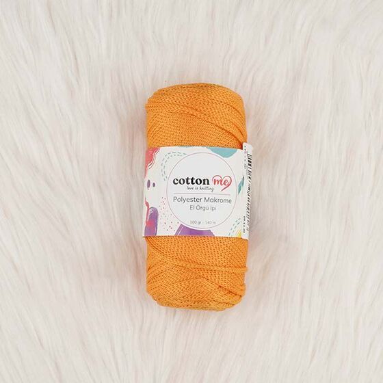 COTTON ME POLYESTER MACROME HAND KNITTING YARN 100 GR 140 M.