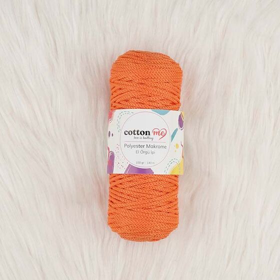 COTTON ME POLYESTER MACROME HAND KNITTING YARN 100 GR 140 M.