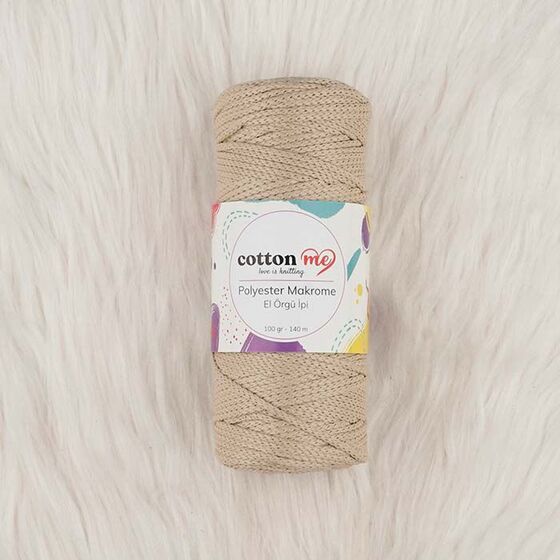 COTTON ME POLYESTER MACROME HAND KNITTING YARN 100 GR 140 M.