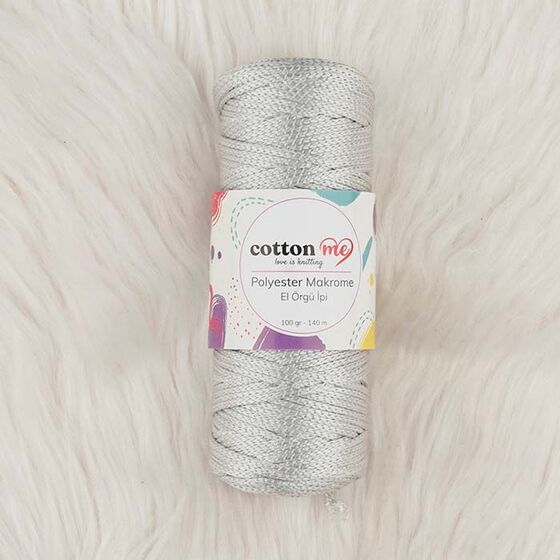 COTTON ME POLYESTER MACROME HAND KNITTING YARN 100 GR 140 M.