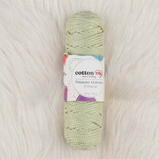 COTTON ME POLYESTER MACROME HAND KNITTING YARN 100 GR 140 M.