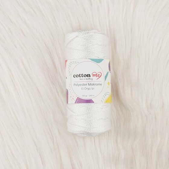 COTTON ME POLYESTER MACROME HAND KNITTING YARN 100 GR 140 M.