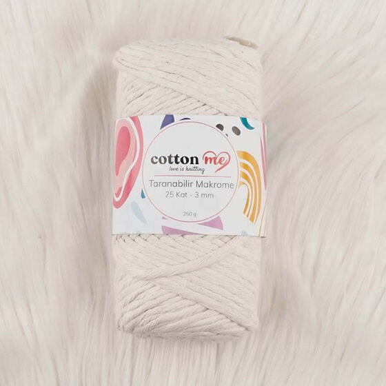 COTTON ME TARANABİLİR MAKROME İPİ 25 KAT 3 MM.250 GR.