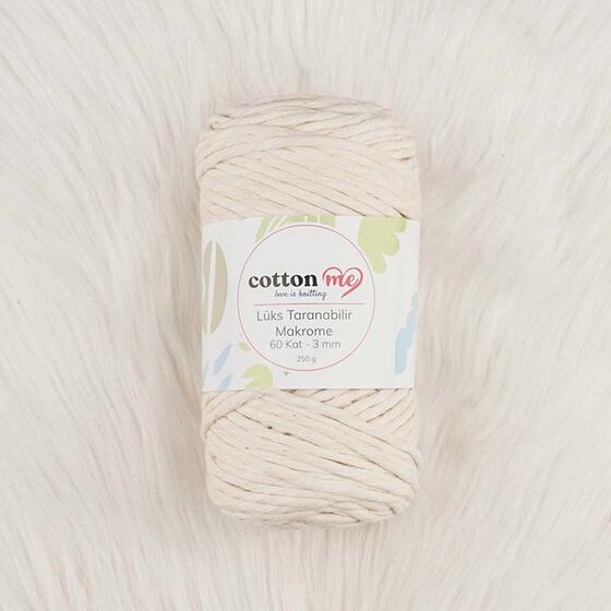 COTTON ME TARANABİLİR MAKROME İPİ LÜKS 60 KAT 3 MM.250 GR.