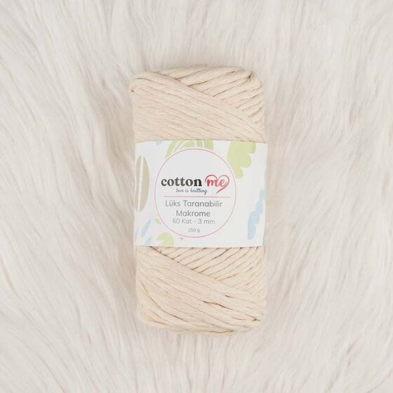 COTTON ME TARANABİLİR MAKROME İPİ LÜKS 60 KAT 3 MM.250 GR.