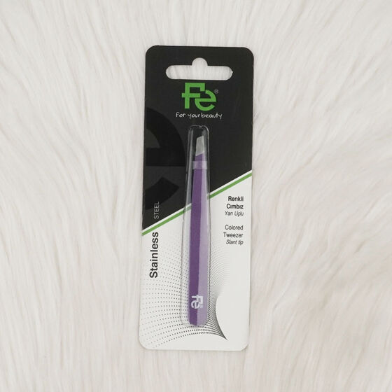 FE STAINLESS TWEEZERS WITH COLORED SIDE TIPS FEPI032
