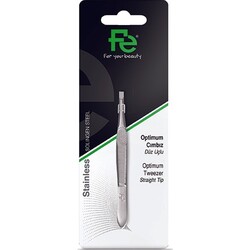 FE STAINLESS TWEEZERS OPTIMUM FLAT END FEPI039 - Thumbnail