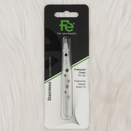 FE STAINLESS TWEEZERS PROFESSIONAL STRAIGHT TIP FEPI033-A