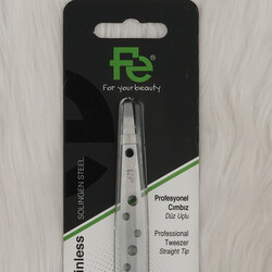 FE STAINLESS TWEEZERS PROFESSIONAL STRAIGHT TIP FEPI033-A - Thumbnail