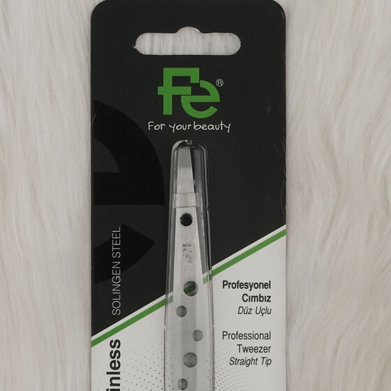 FE STAINLESS TWEEZERS PROFESSIONAL STRAIGHT TIP FEPI033-A