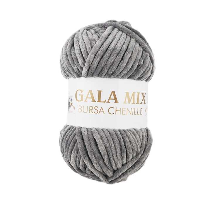 Gala Bursa Chenille Kalın Kadife İp 270 Gr. Koyu Gri