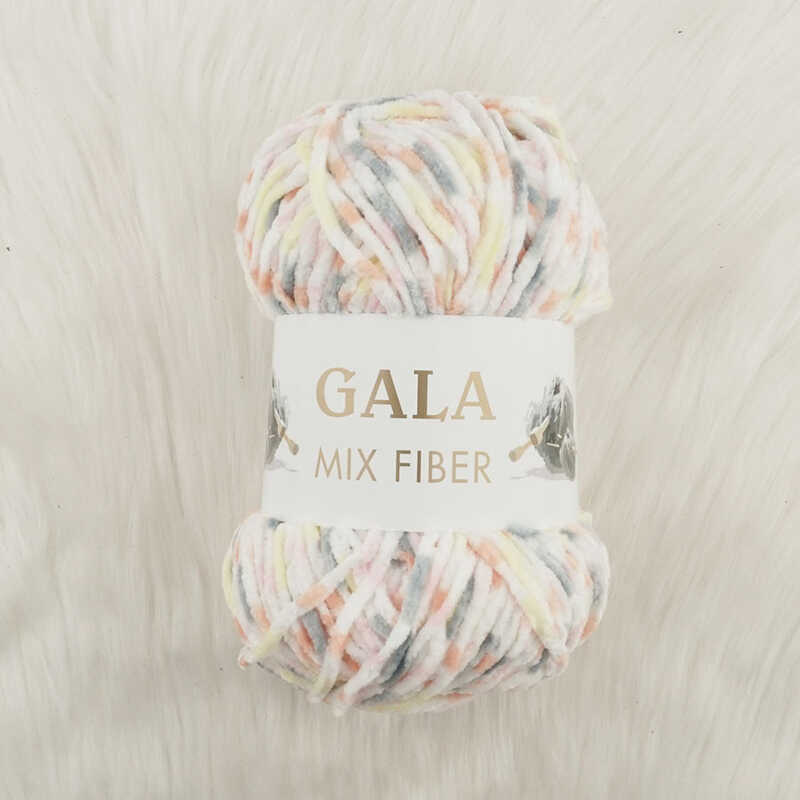 Gala Mıx Fıber Kadife Sarı Ebruli Örgü İpi 100 Gr