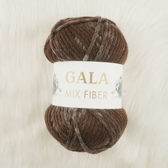 GALA MIX FIBER KALIN KAHVERENGİ EBRULİ AKRİLİK ÖRGÜ İPİ 100 GR