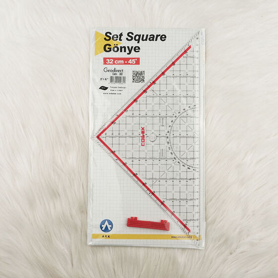 GEOMETRİK GÖNYE CETVEL 32 CM 45°(GEODER)