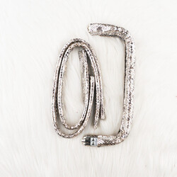 Noname - GİZLİ BUR KİTİ 22 CM. YILAN DERİSİ GRİ