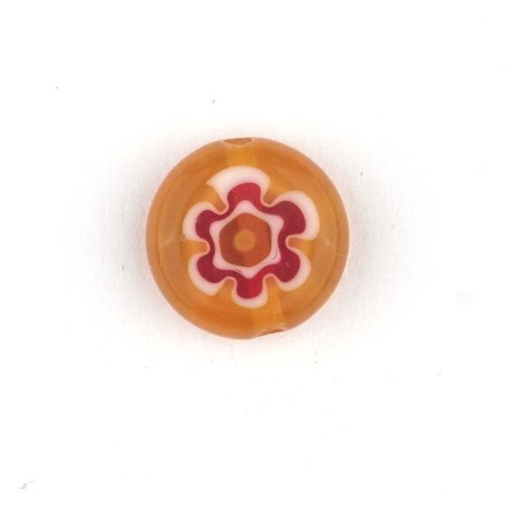 GLASS BEAD FLORAL PATTERN 12 MM