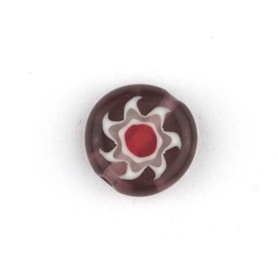 GLASS BEAD FLORAL PATTERN 12 MM