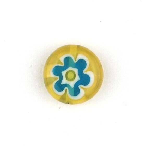 GLASS BEAD FLORAL PATTERN 12 MM