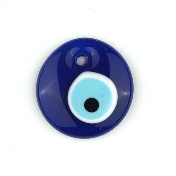 GLASS EVIL EYE BEAD WITH HOLE 60 MM