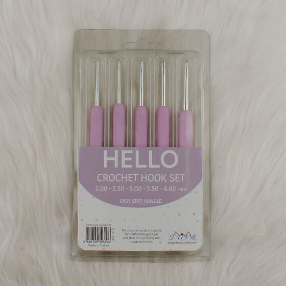 HELLO CROCHET HOOK SET SILICONE HAND CROCHET SET